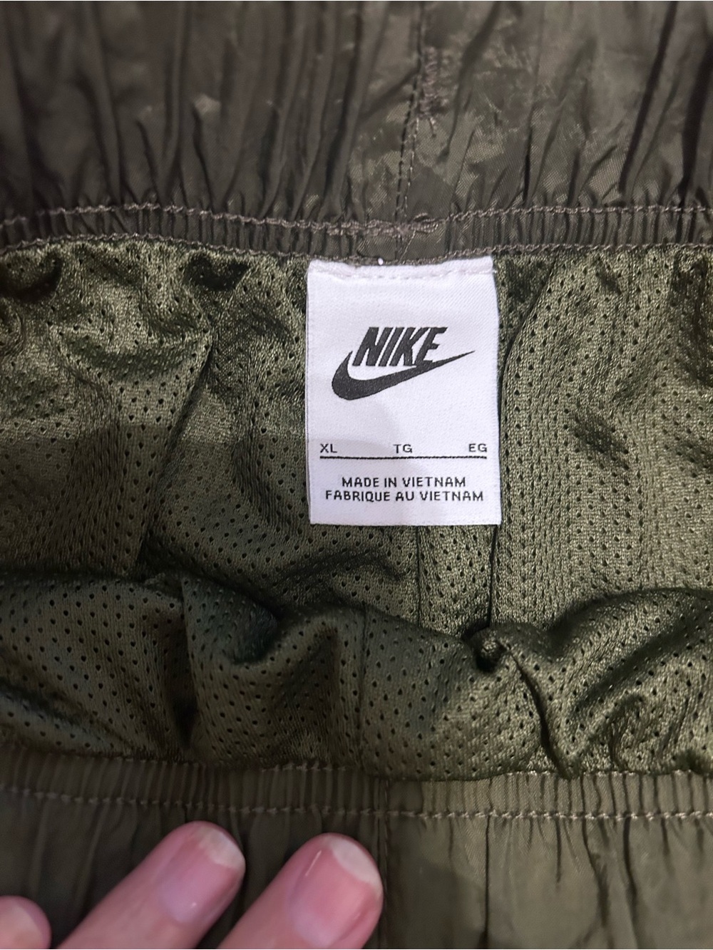 Nike Women's Olive Cargo Joggers with White Logo - Picture 3 of 6